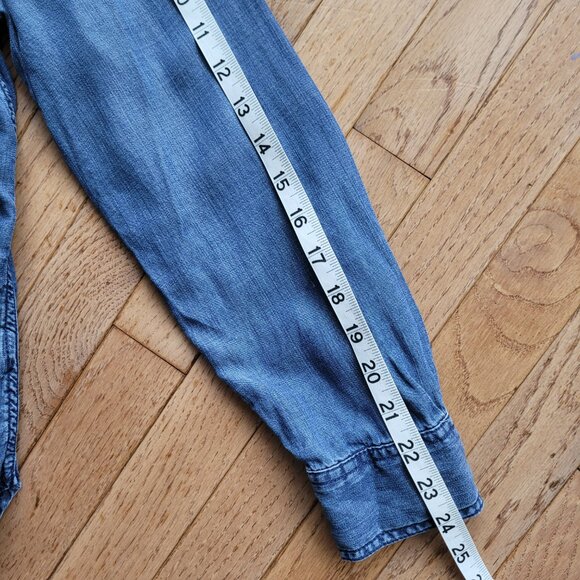 Lola River Blouse Chambray Long Sleeve Button Up L - Picture 12 of 12